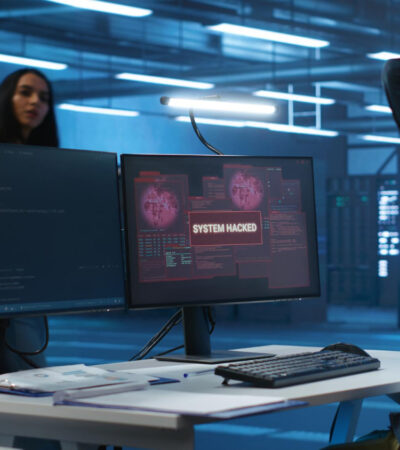 Cyberatak na firmę - specjalista IT analizuje incydent bezpieczeństwa i zagrożenie ransomware